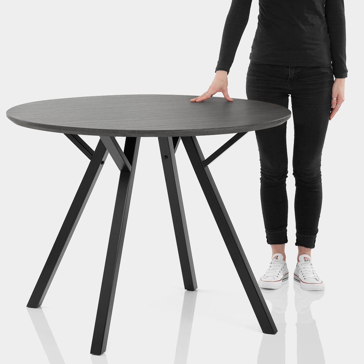 Quest 100cm Dining Table Grey Wood Features Image