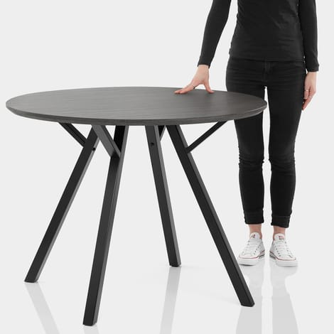 Quest 100cm Dining Table Grey Wood Features Image