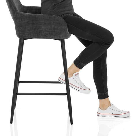 Raven Bar Stool Black Fabric Frame Image