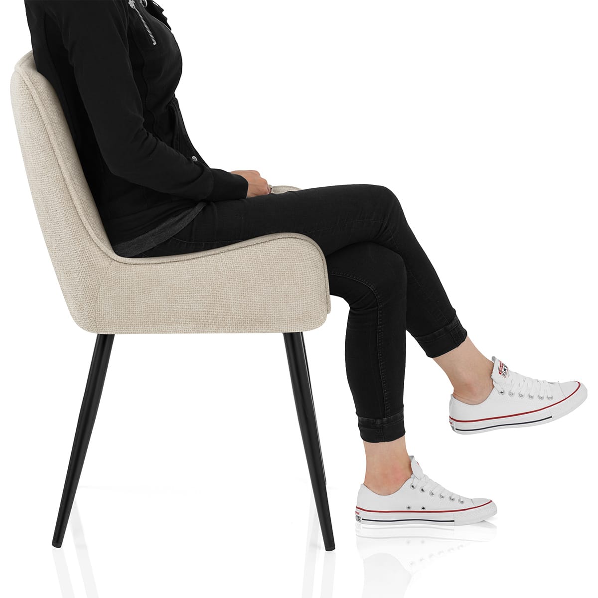 Rene Dining Chair Beige Fabric Frame Image