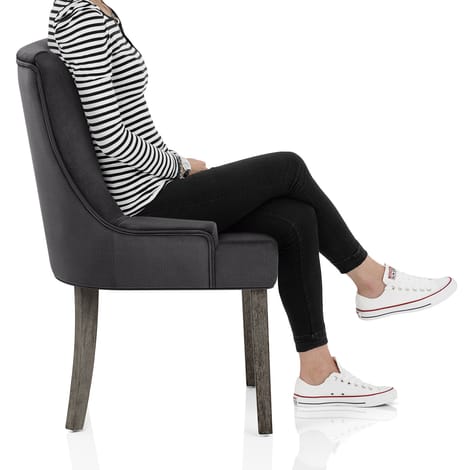 Richmond Grey Oak Chair Charcoal Fabric Frame Image