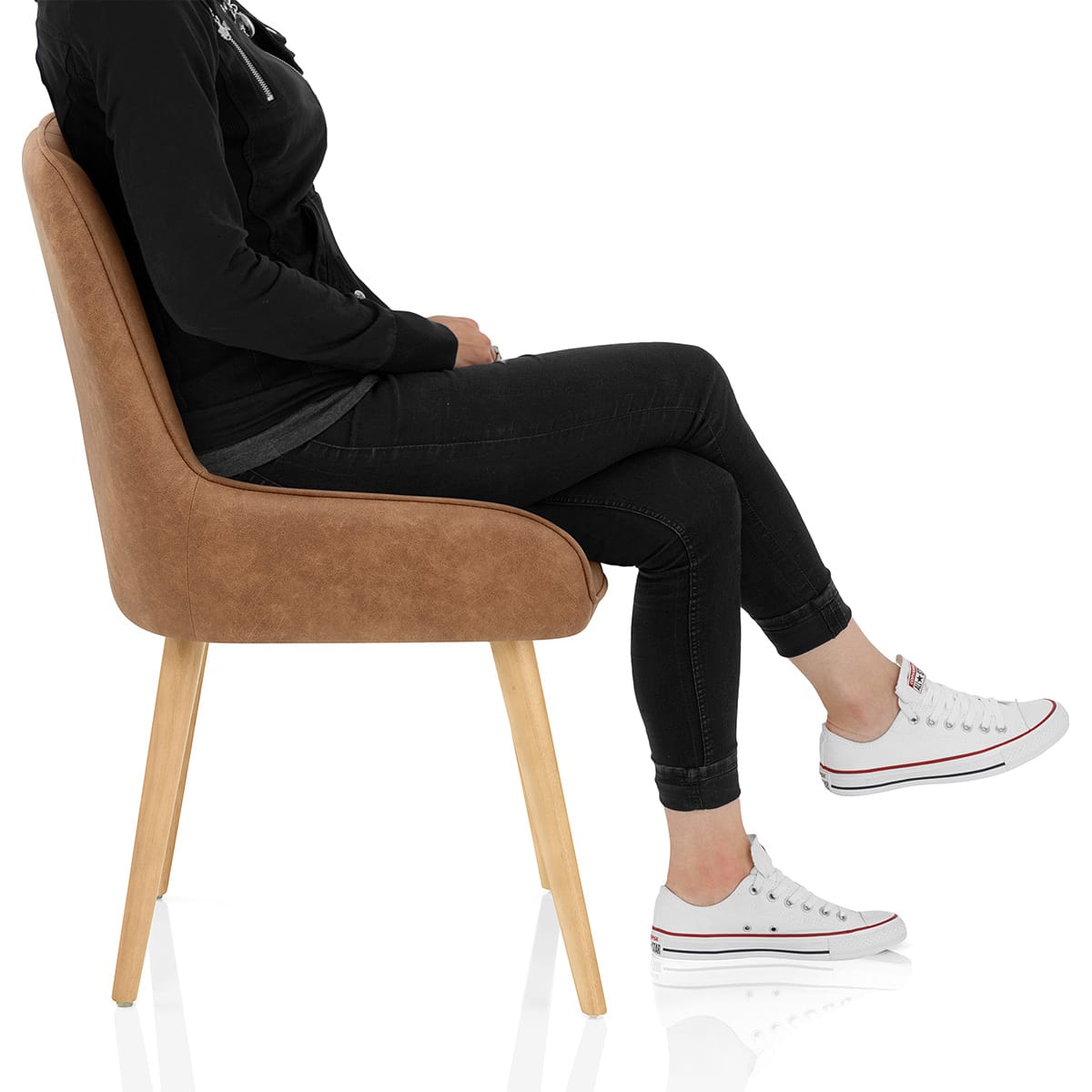 Rosa Oak Dining Chair Tan Frame Image