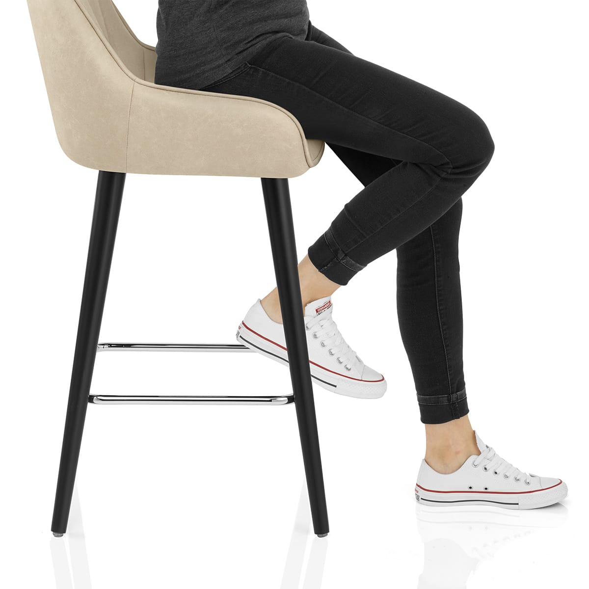 Rosa Bar Stool Beige Frame Image