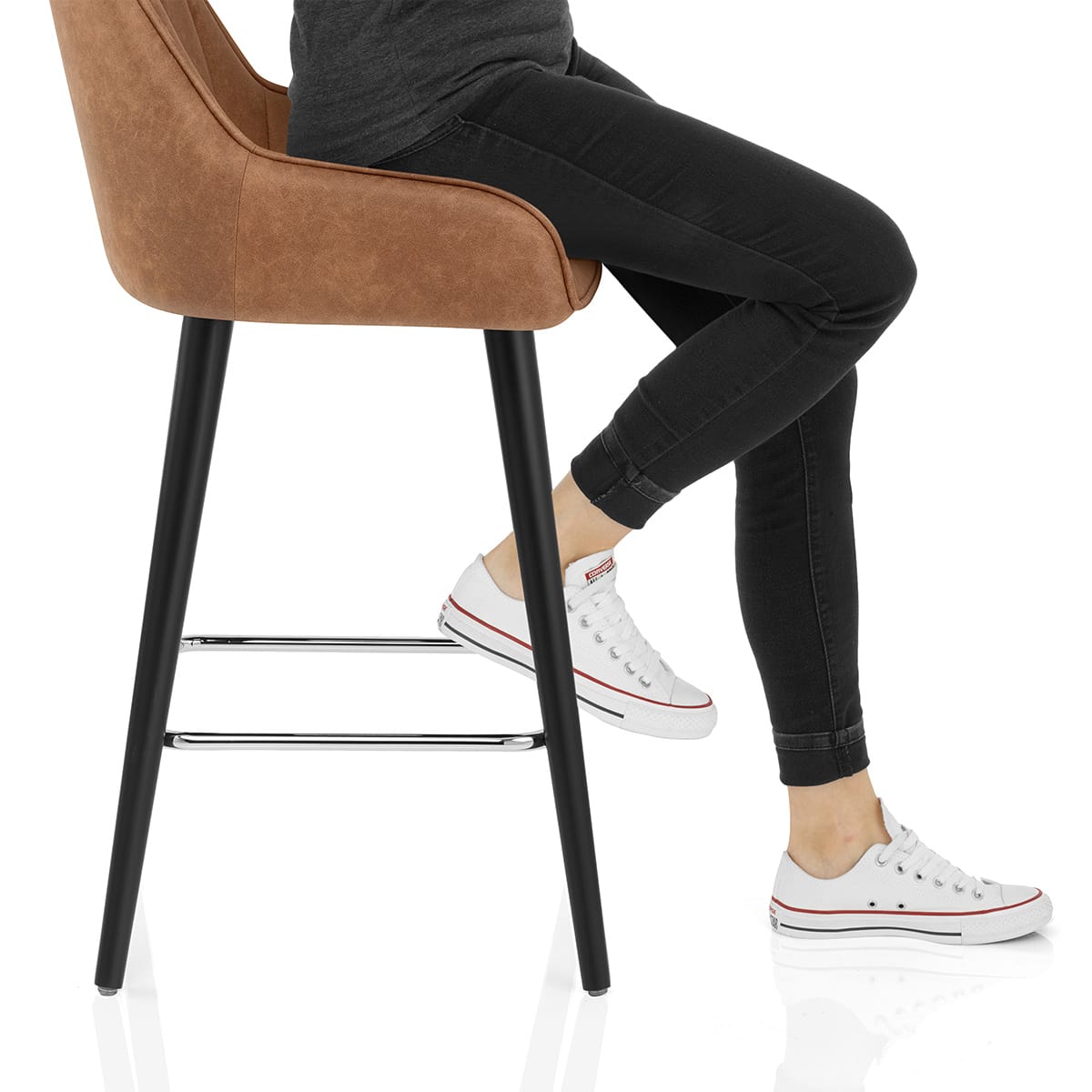 Rosa Bar Stool Tan Frame Image