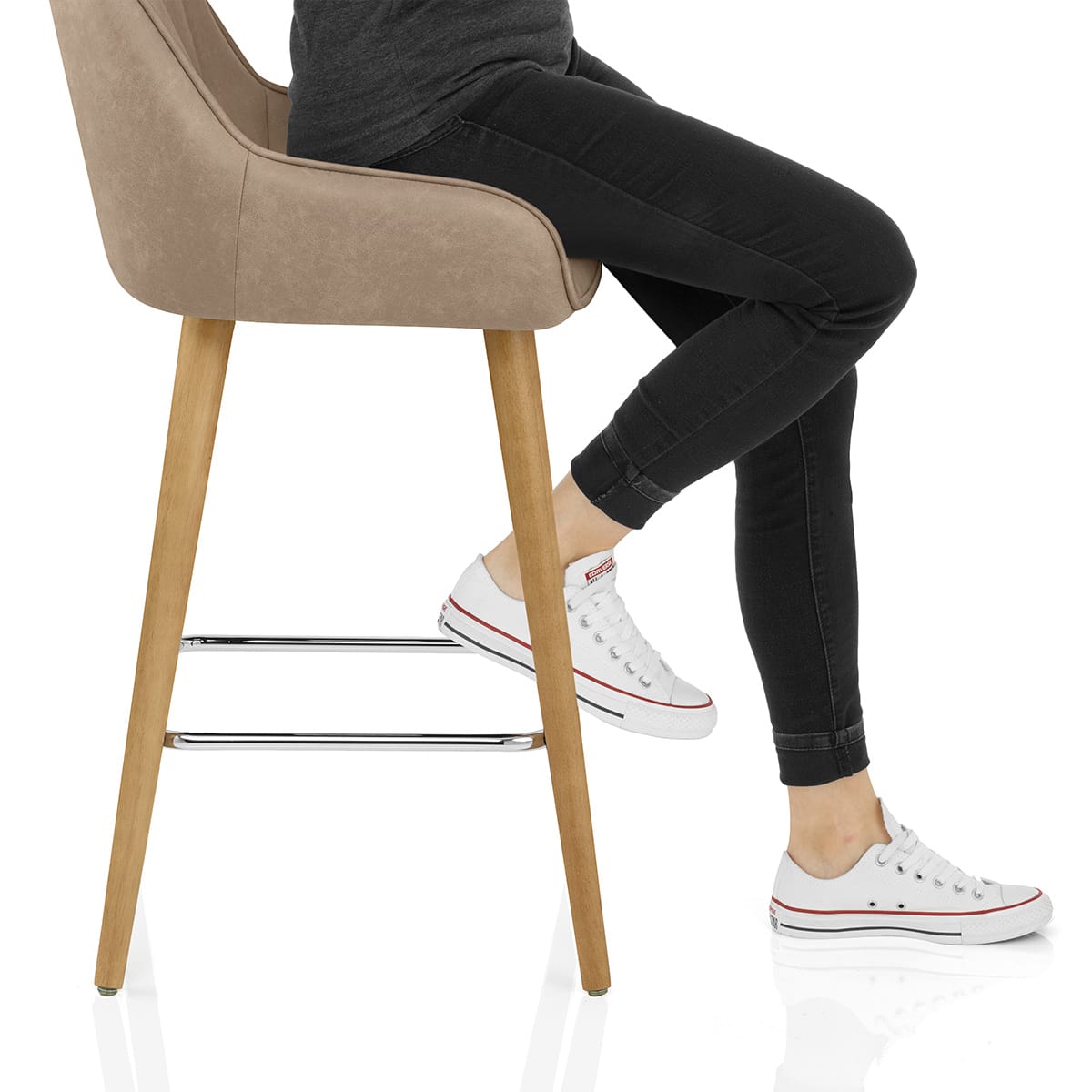 Rosa Oak Bar Stool Brown Frame Image