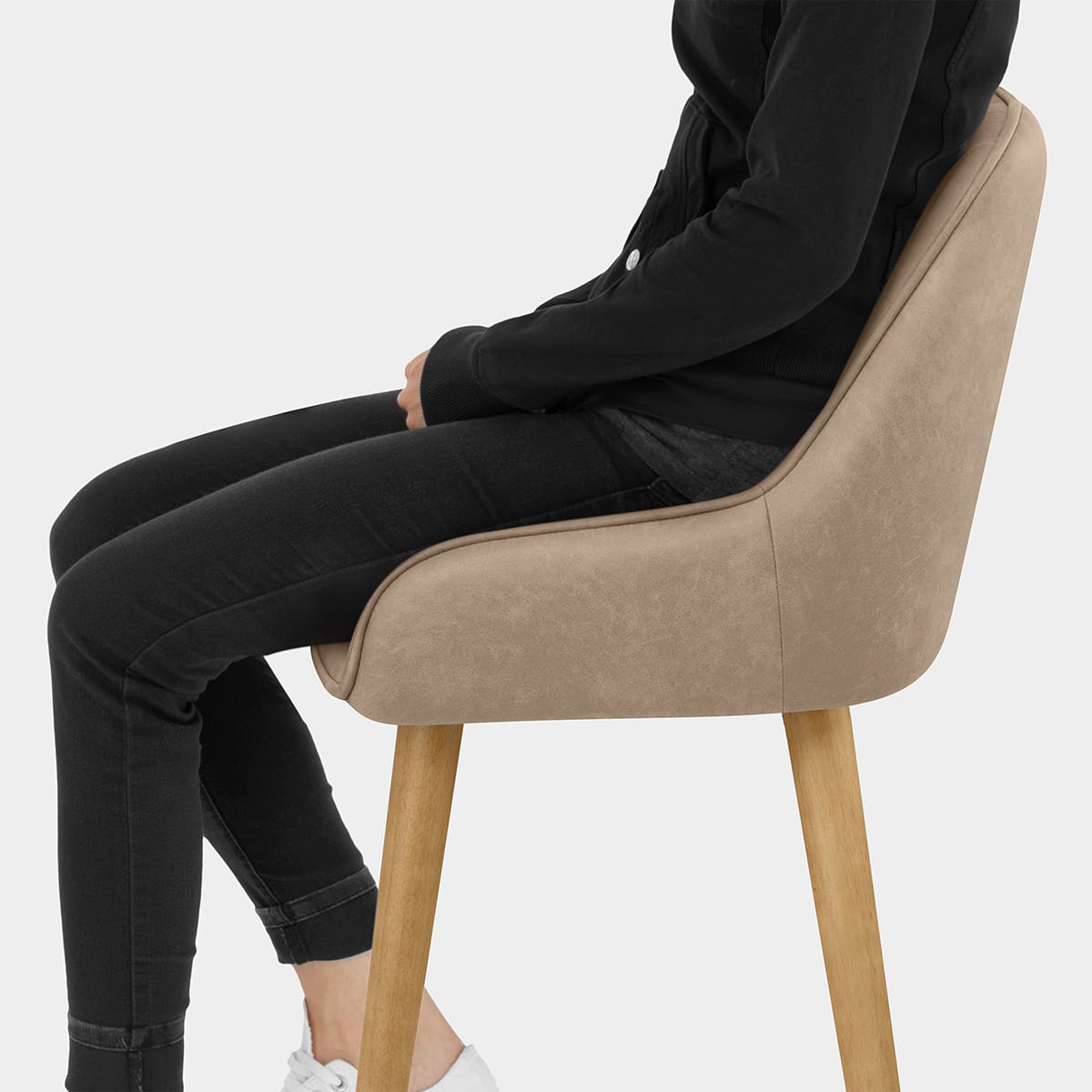 Rosa Oak Bar Stool Brown Seat Image