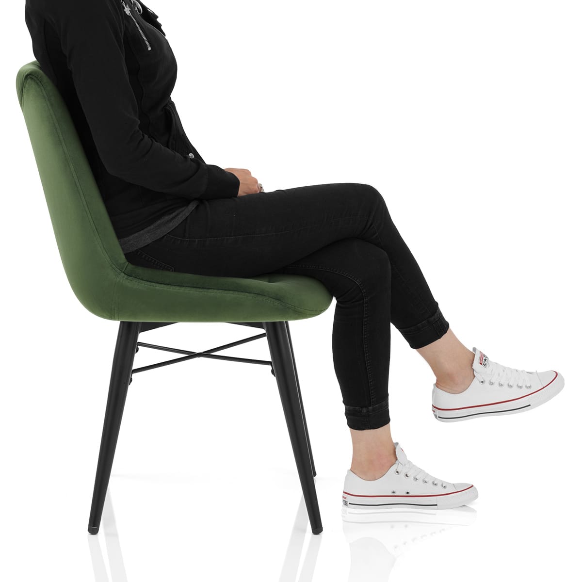 Roxy Dining Chair Green Velvet Frame Image