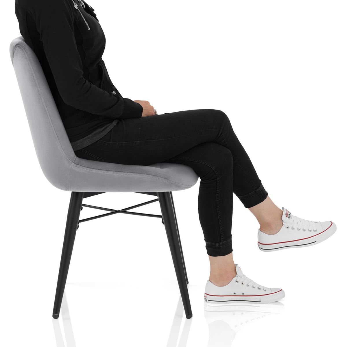 Roxy Dining Chair Grey Velvet Frame Image