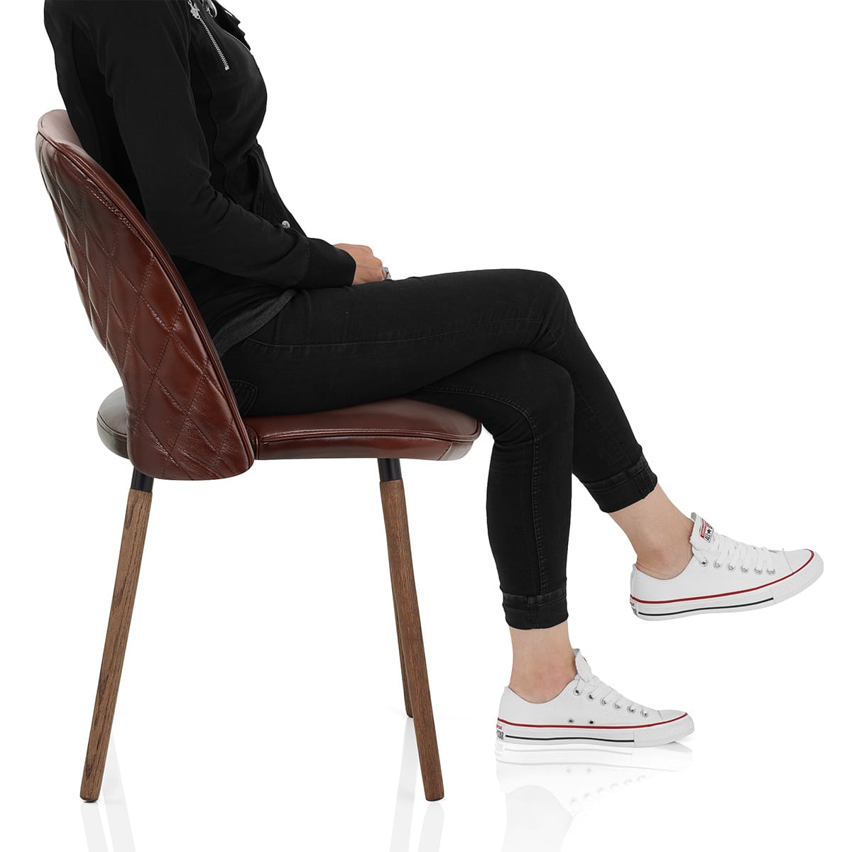 Santo Real Leather Chair Antique Brown Frame Image