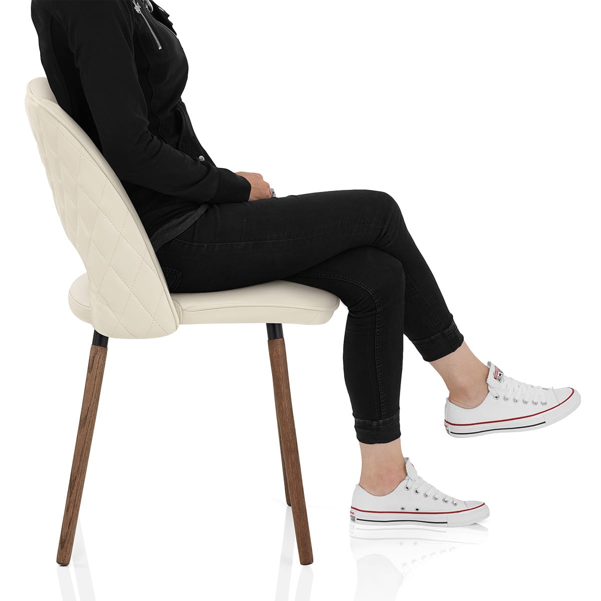 Santo Real Leather Chair Cream Frame Image