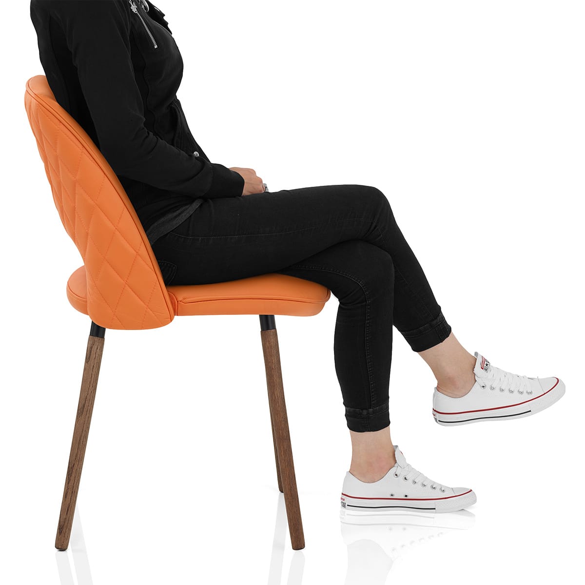 Santo Real Leather Chair Orange Frame Image