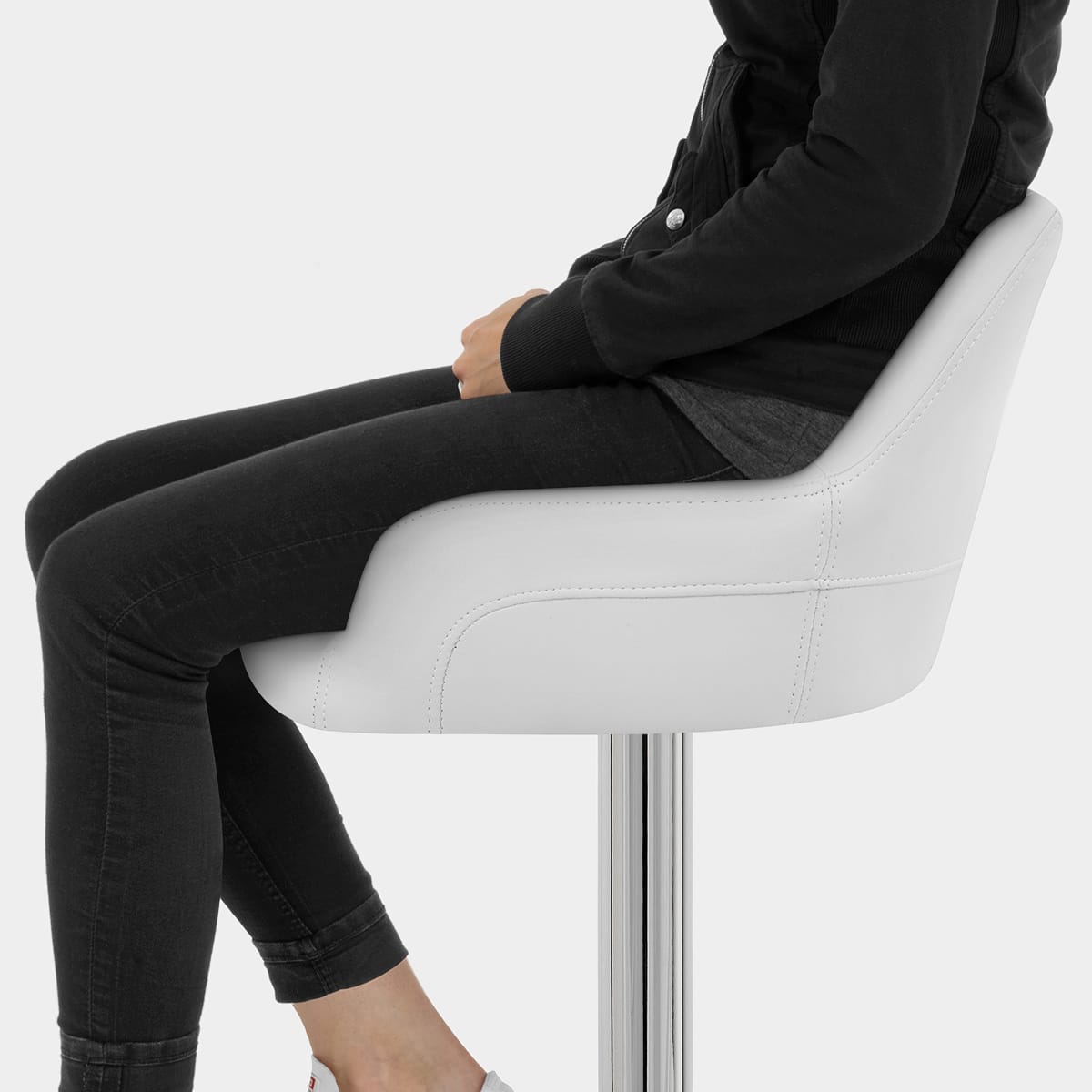 Sassi Bar Stool White Seat Image