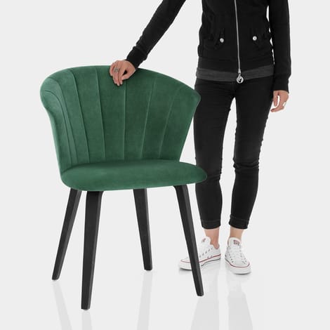 Scroll Dining Chair Green Velvet Features Image