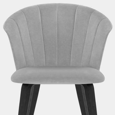Scroll Dining Chair Grey Velvet Seat Image