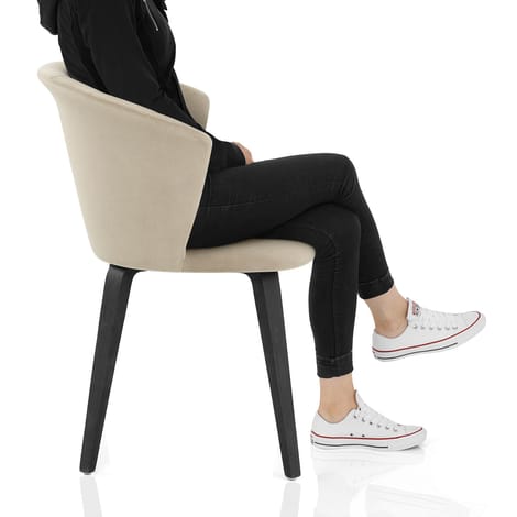 Scroll Dining Chair Mink Velvet Frame Image