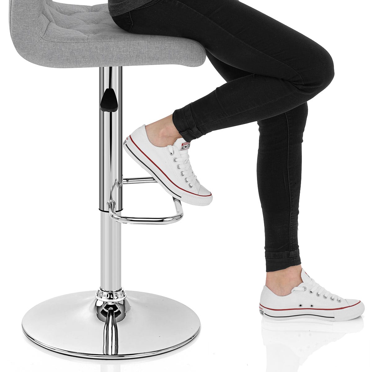 Seattle Bar Stool Seattle Gas Lift Stool Grey Fabric Atlantic Shopping