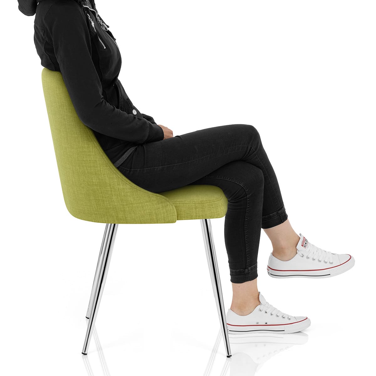 Shanghai Dining Chair Green Fabric Frame Image