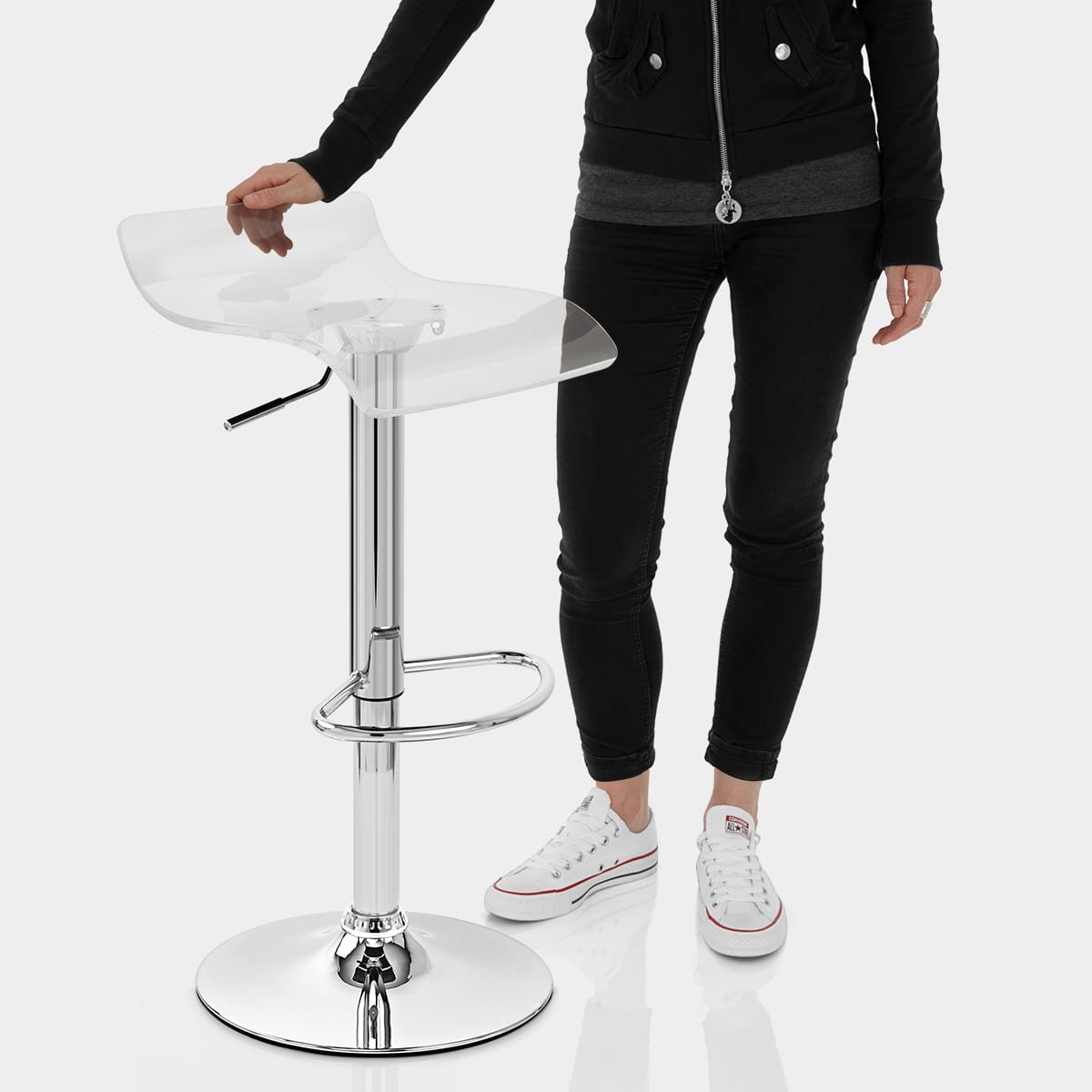 Shimmer Translucent Stool Clear Features Image