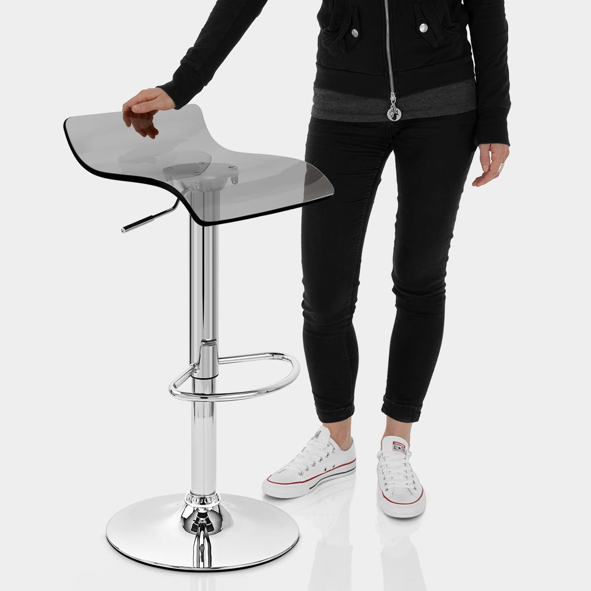 Shimmer Translucent Stool Smoked Features Image