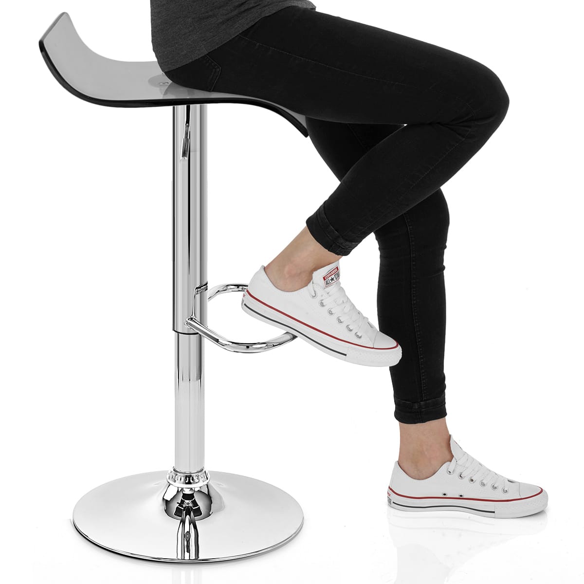 Shimmer Translucent Stool Smoked Frame Image