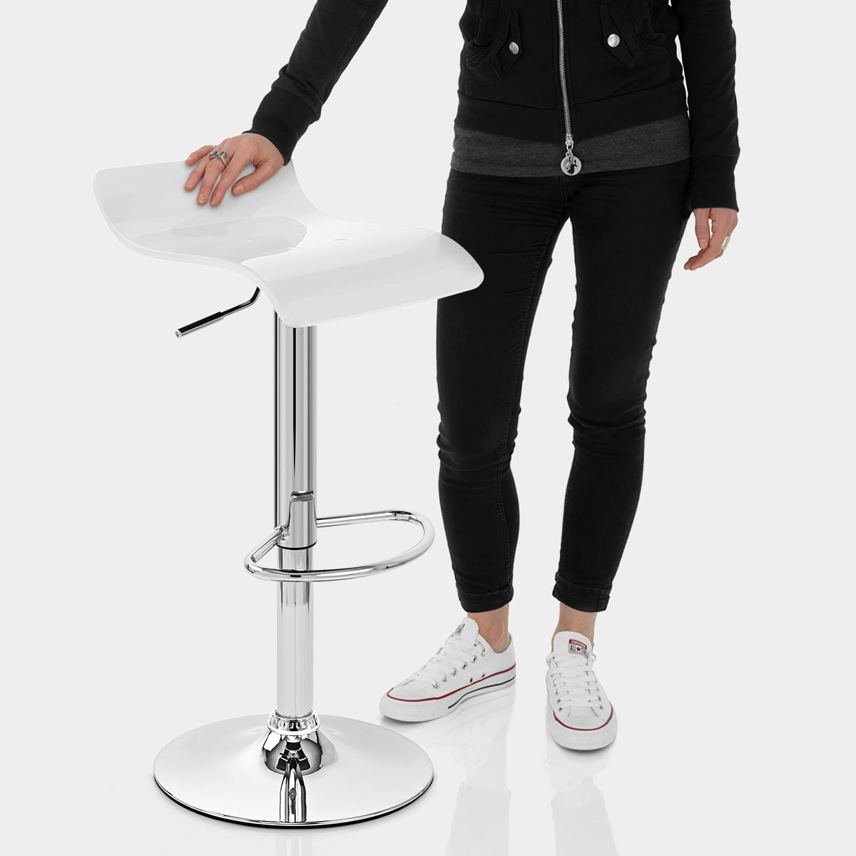 Shimmer Bar Stool White Features Image