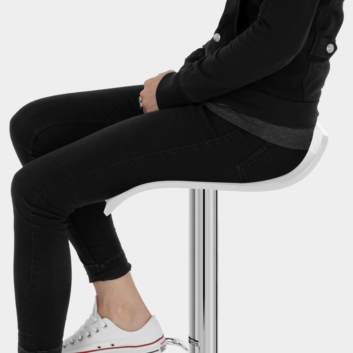 Shimmer Bar Stool White Seat Image