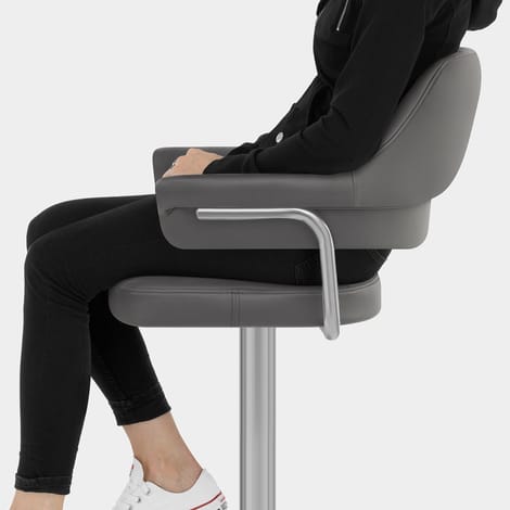 Skyline Brushed Bar Stool Charcoal Seat Image