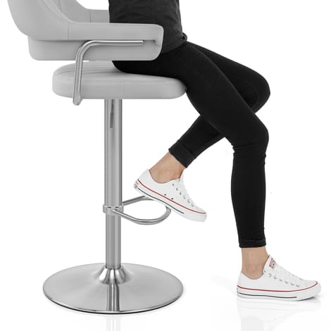 Skyline Brushed Bar Stool Grey Frame Image