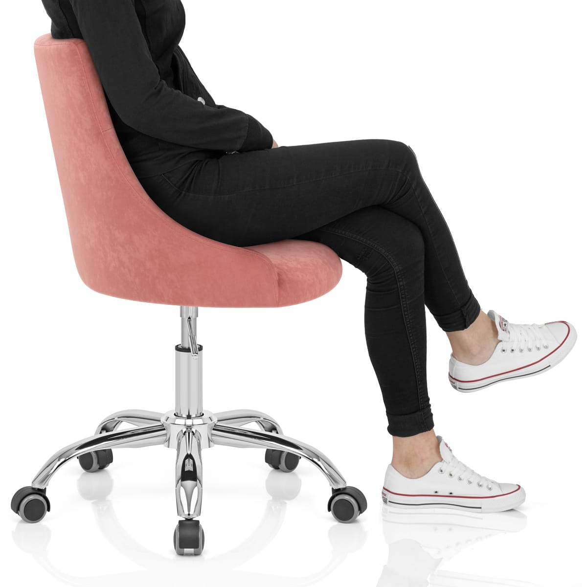 Sofia Office Chair Pink Velvet Frame Image