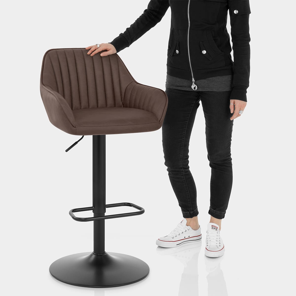 Sol Bar Stool Antique Brown Features Image