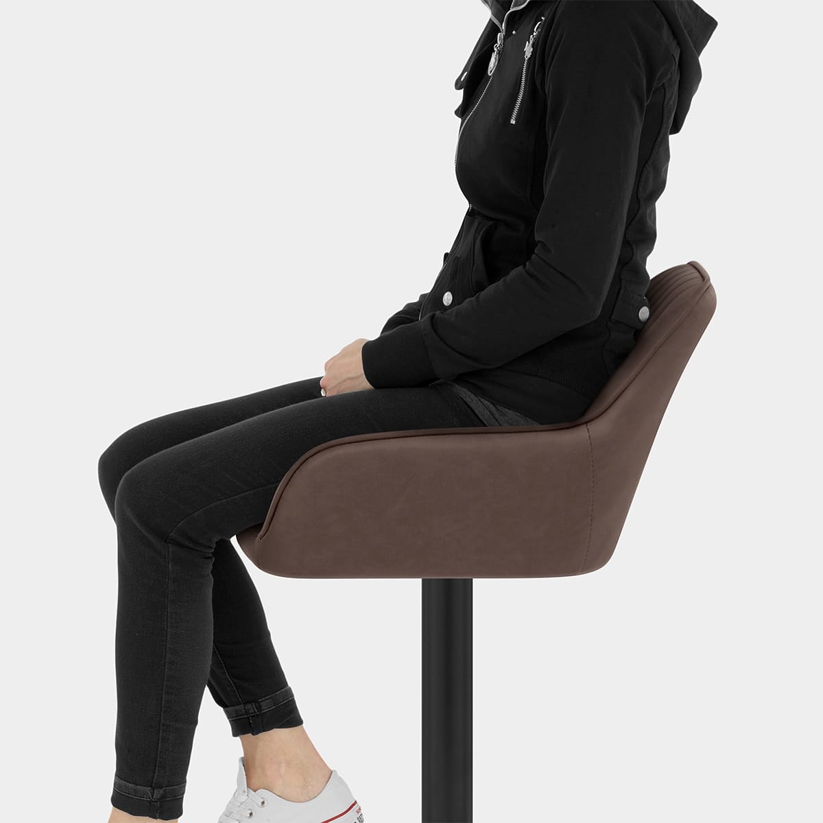 Sol Bar Stool Antique Brown Seat Image