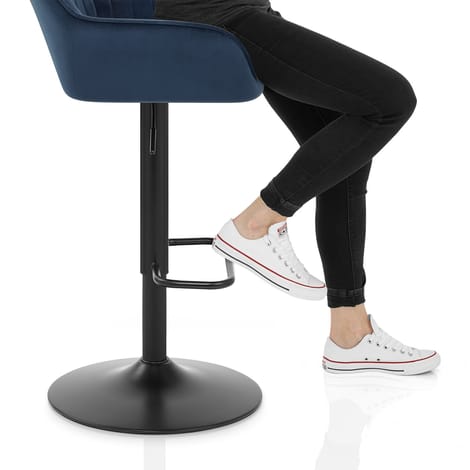 Sol Bar Stool Blue Velvet Frame Image