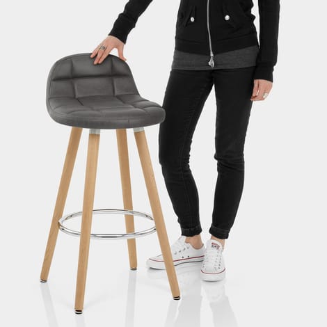 Sole Wooden Stool Grey Features Image