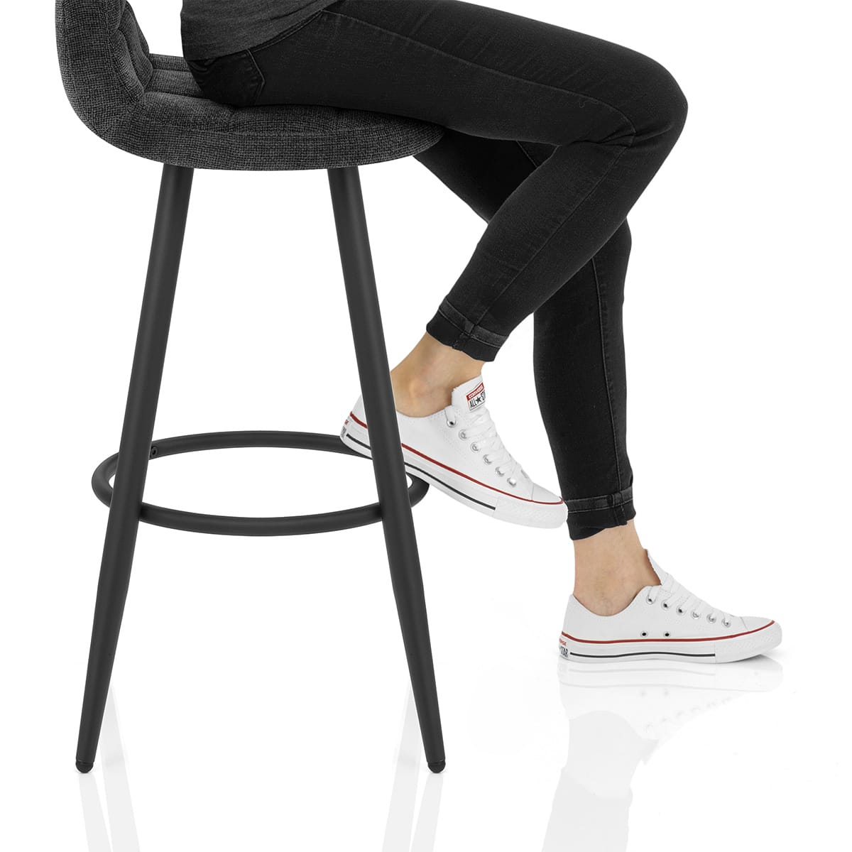 Solo Bar Stool Black Fabric Frame Image
