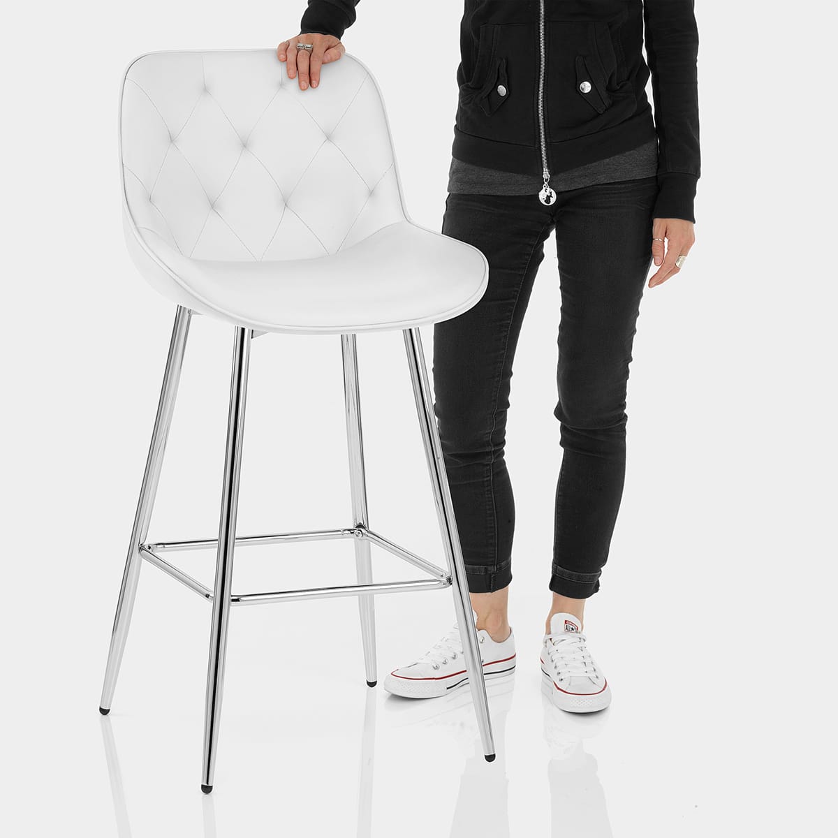 Sprint Bar Stool White Features Image