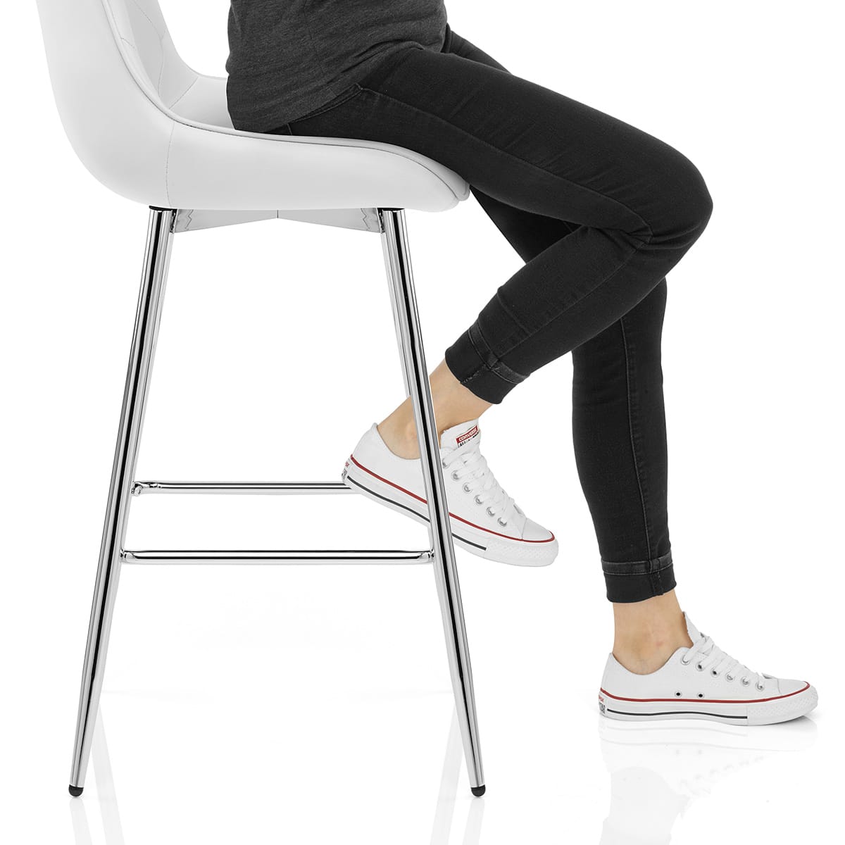 Sprint Bar Stool White Frame Image