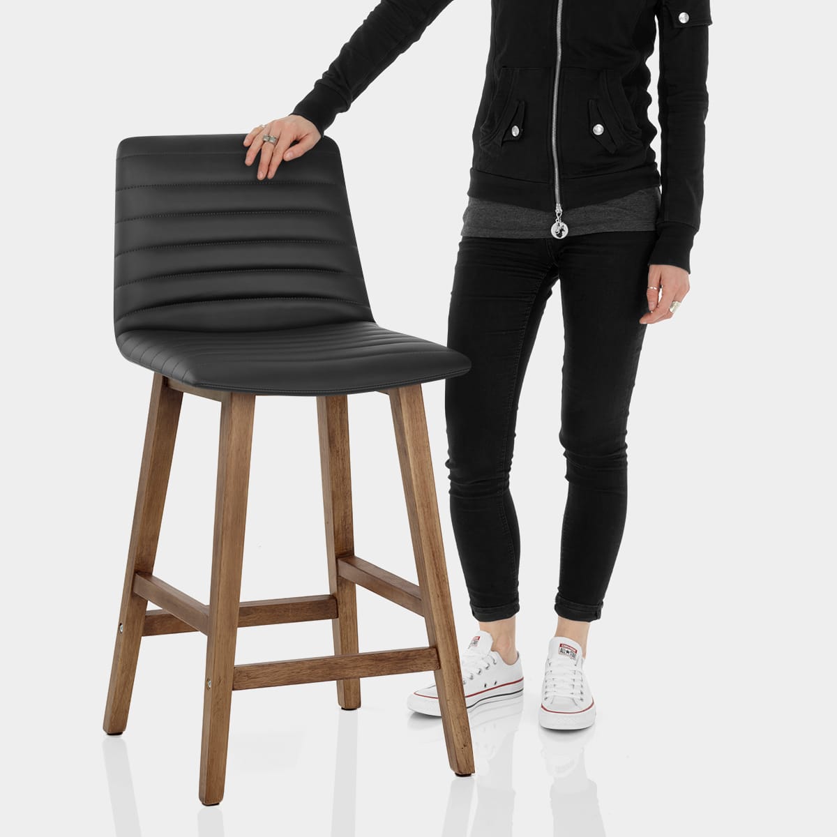 Spritz Wooden Stool Black Features Image