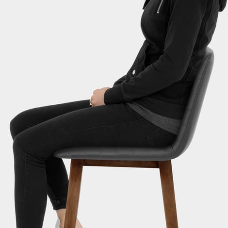 Spritz Wooden Stool Grey Seat Image