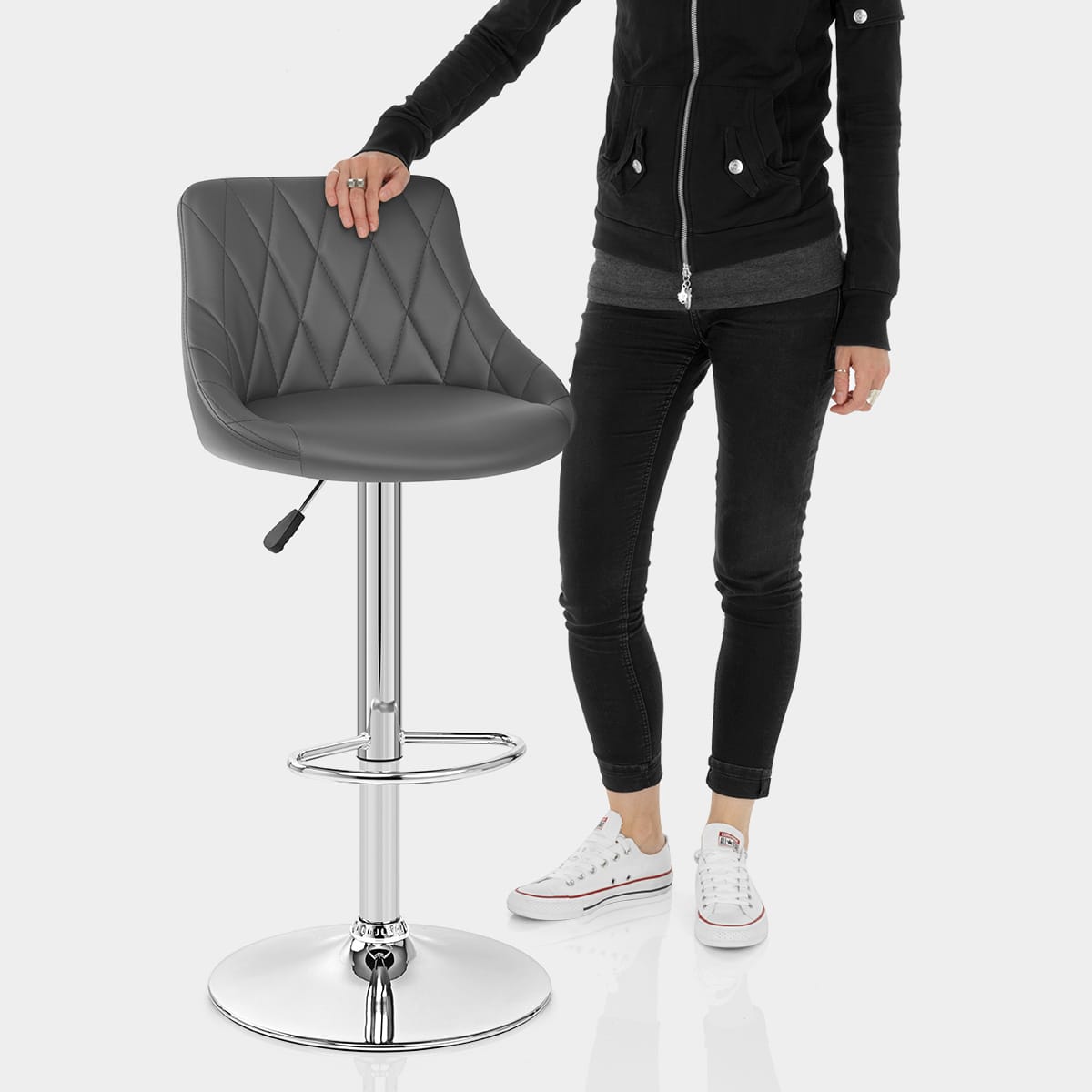 Stitch Bar Stool Grey Features Image