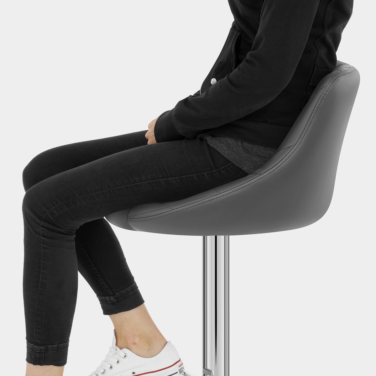 Stitch Bar Stool Grey Seat Image