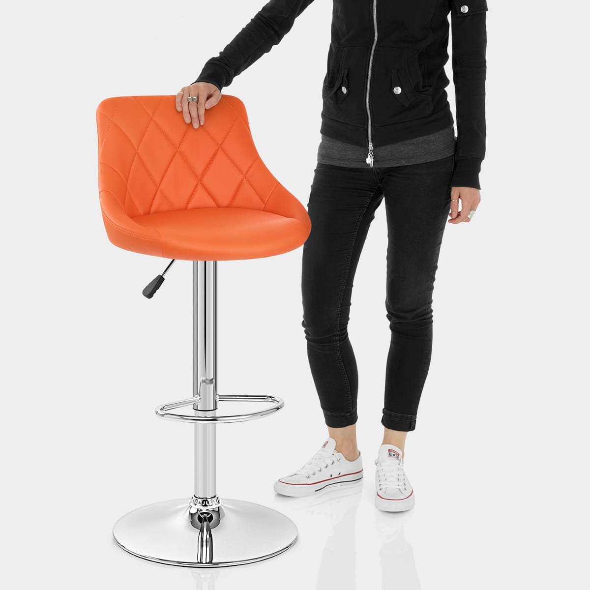 Stitch Bar Stool Orange Features Image