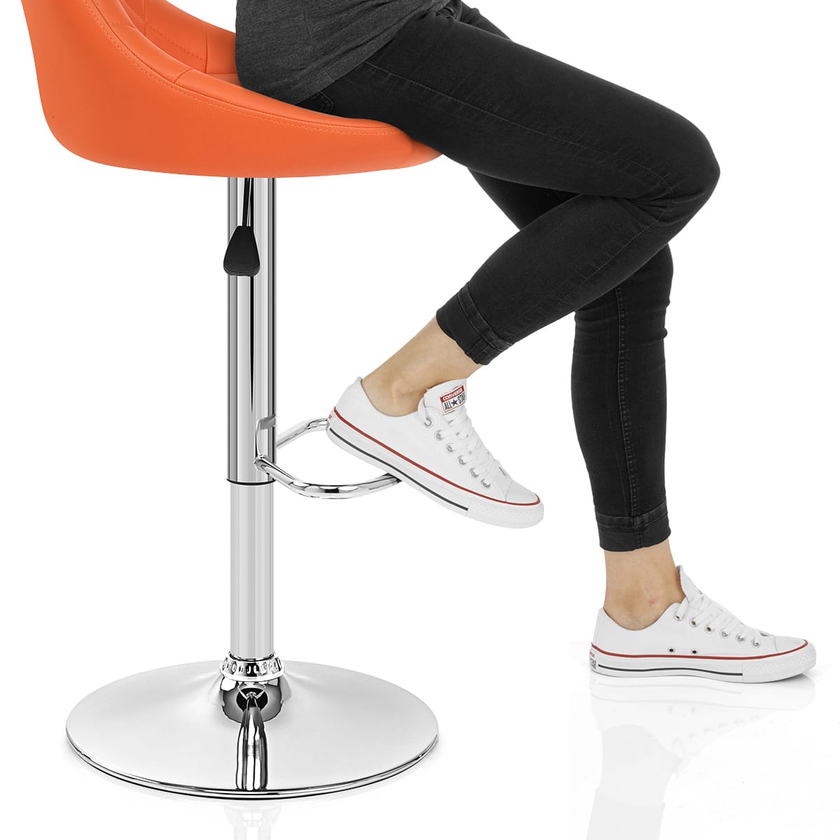 Stitch Bar Stool Orange Frame Image