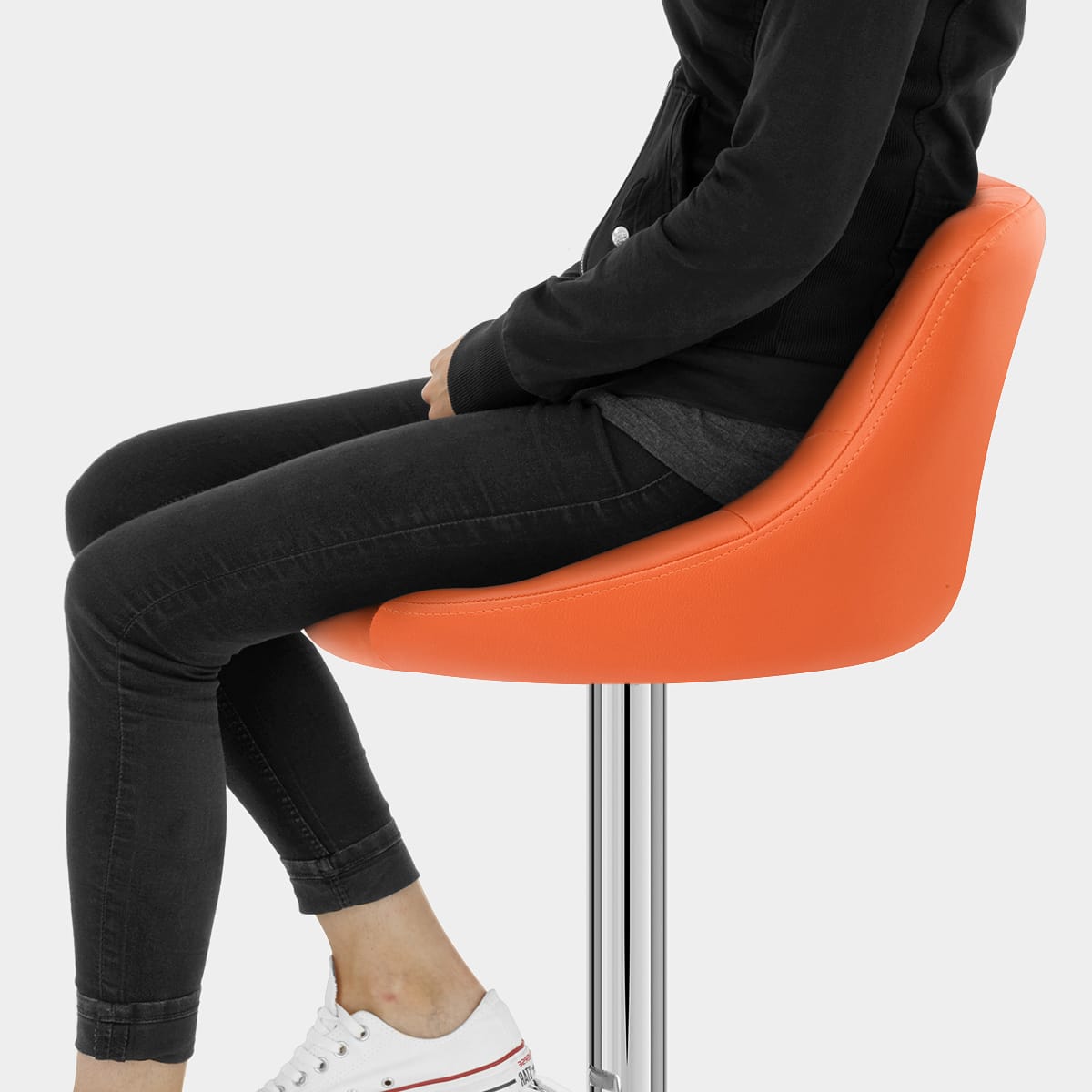 Stitch Bar Stool Orange Seat Image