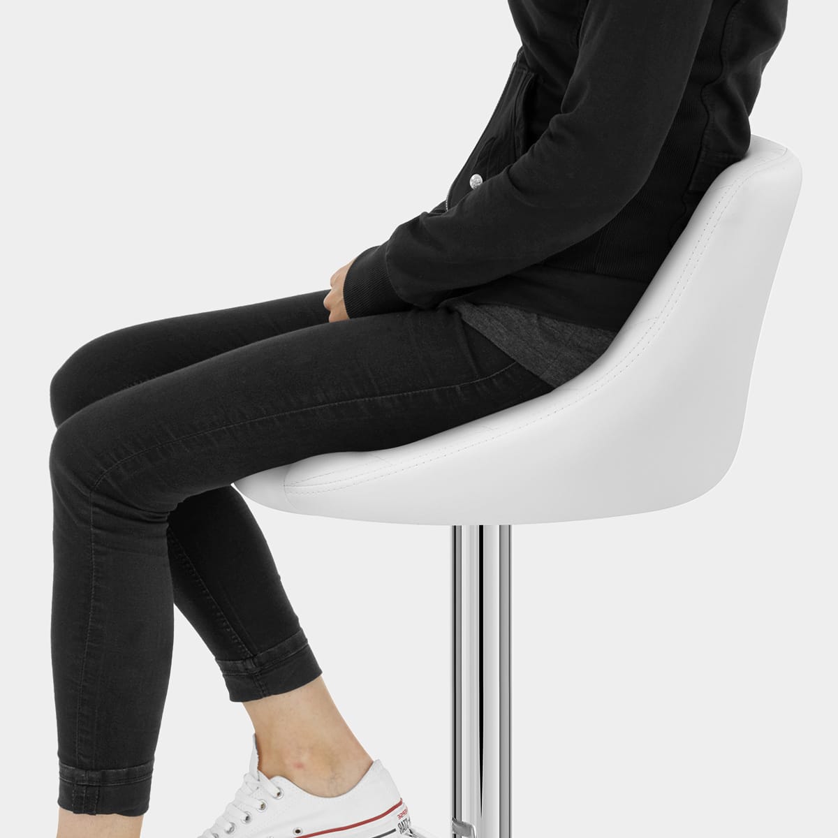 Stitch Bar Stool White Seat Image