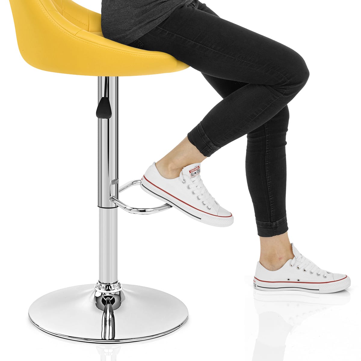 Stitch Bar Stool Yellow Frame Image