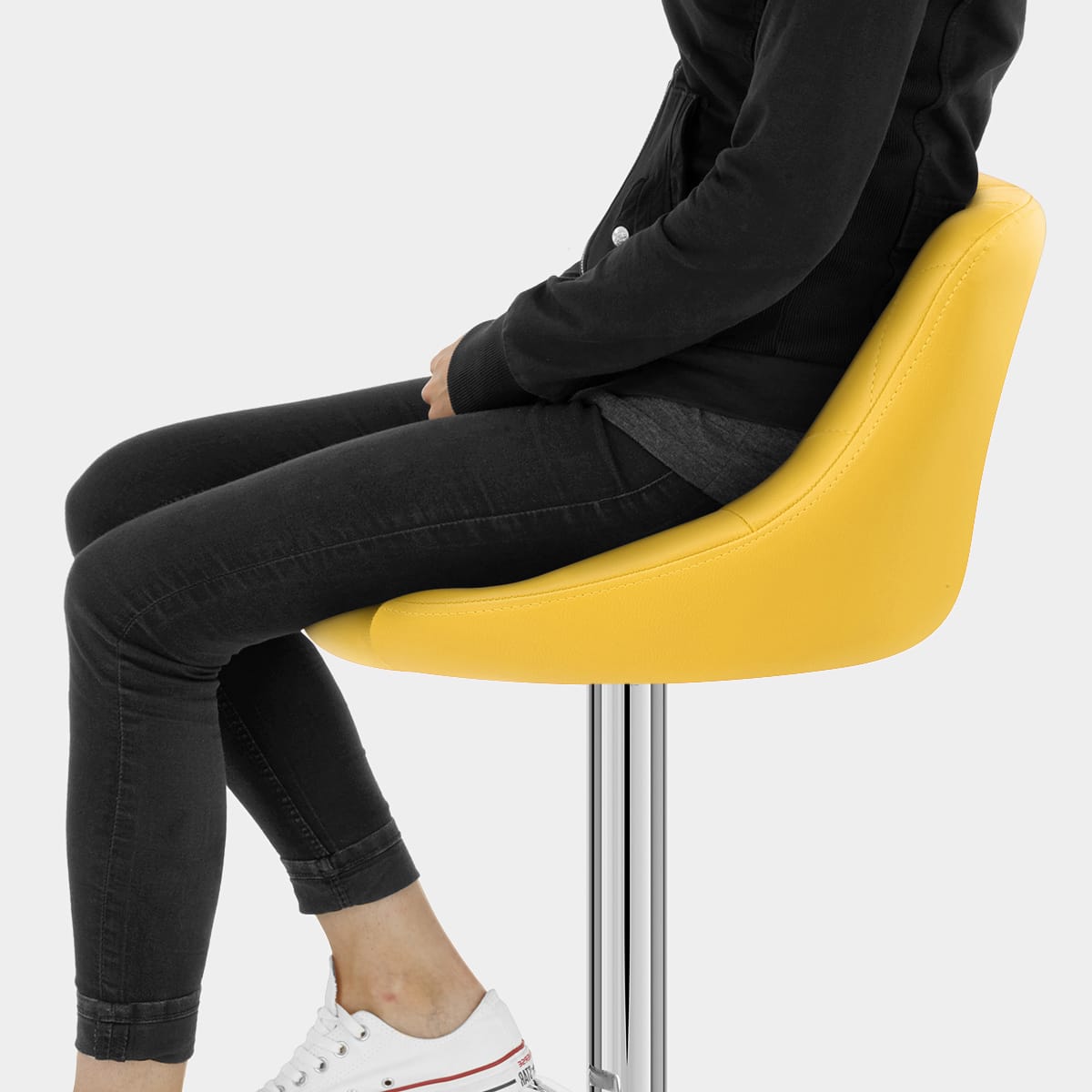 Stitch Bar Stool Yellow Seat Image