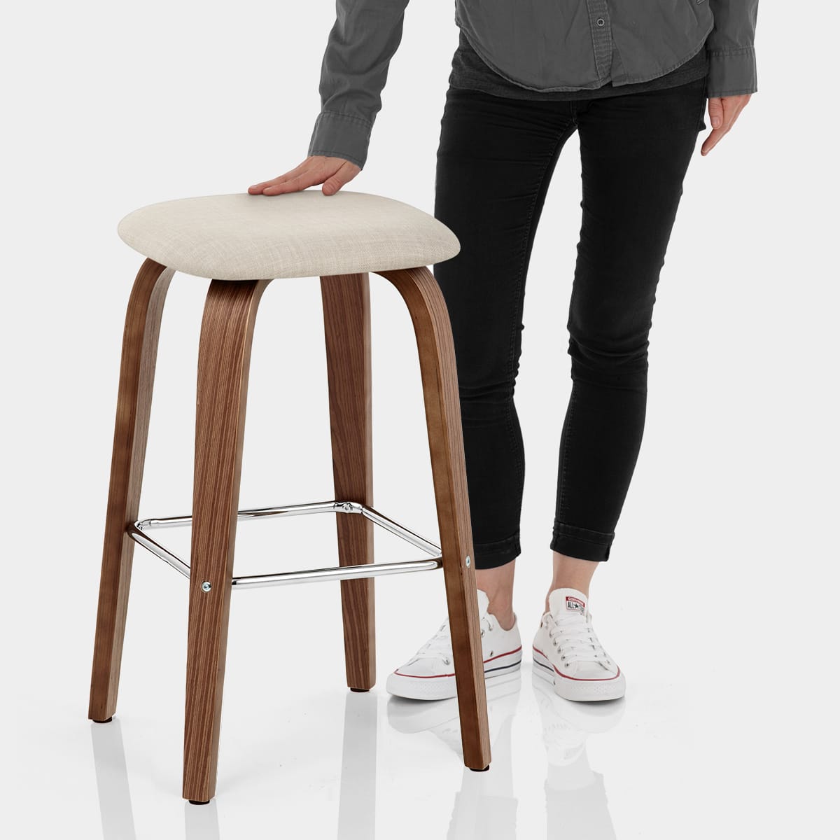 Stockholm Bar Stool Beige Features Image