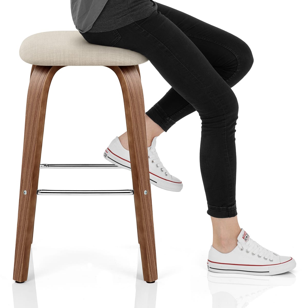 Stockholm Bar Stool Beige Frame Image