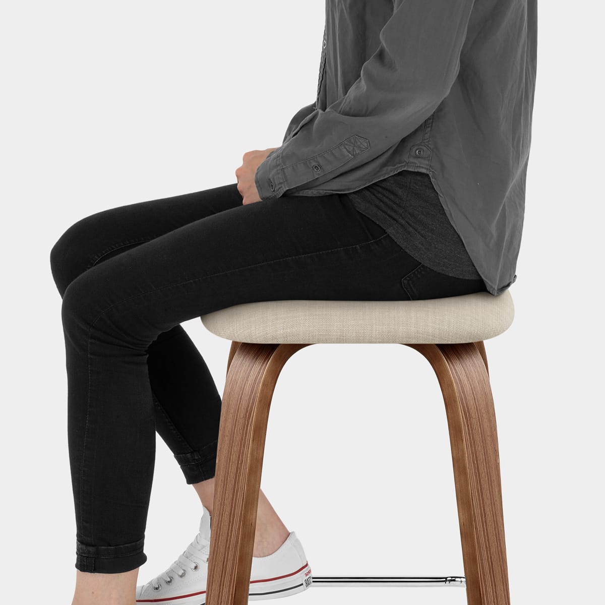 Stockholm Bar Stool Beige Seat Image