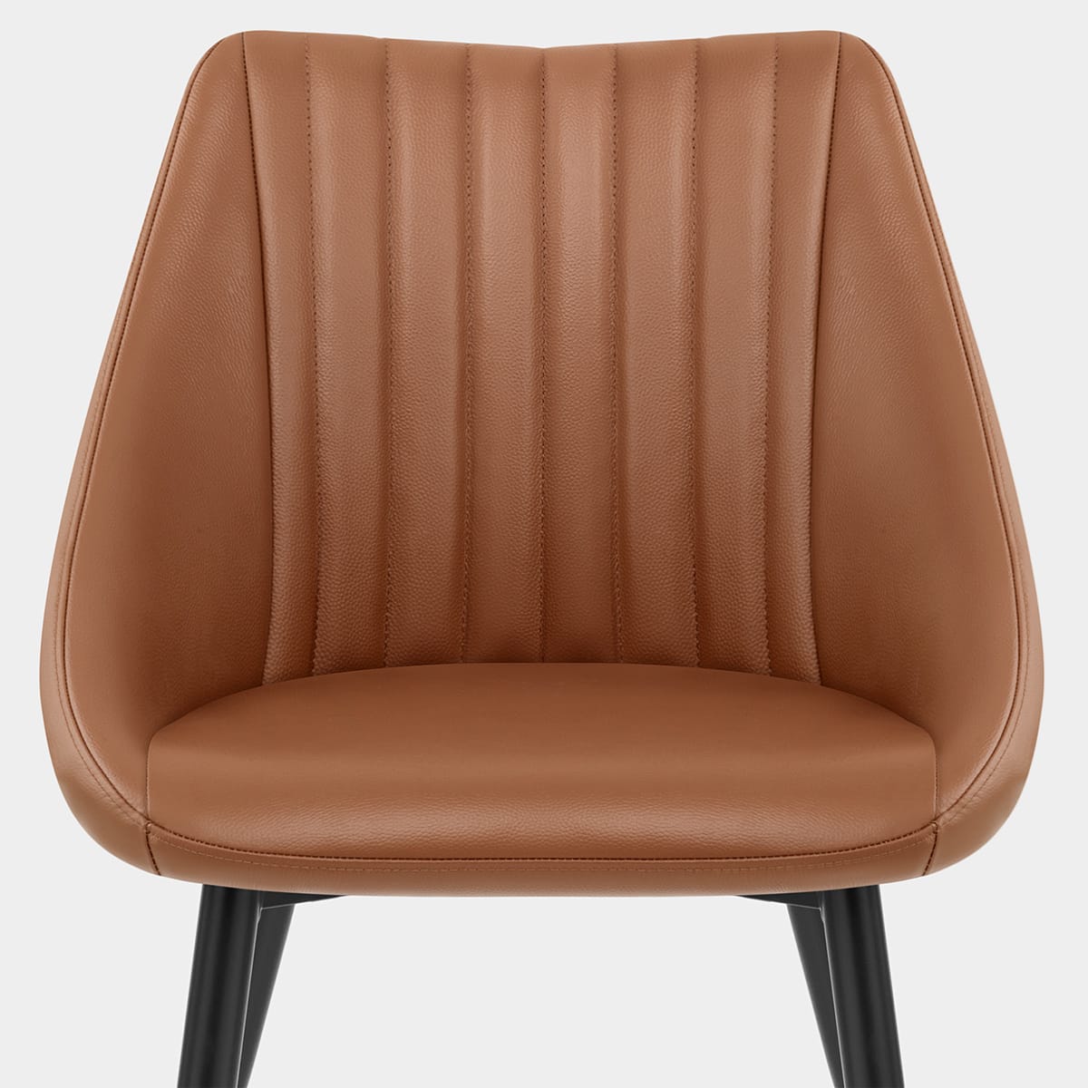 Strata Dining Chair Brown Real Leather Seat Image